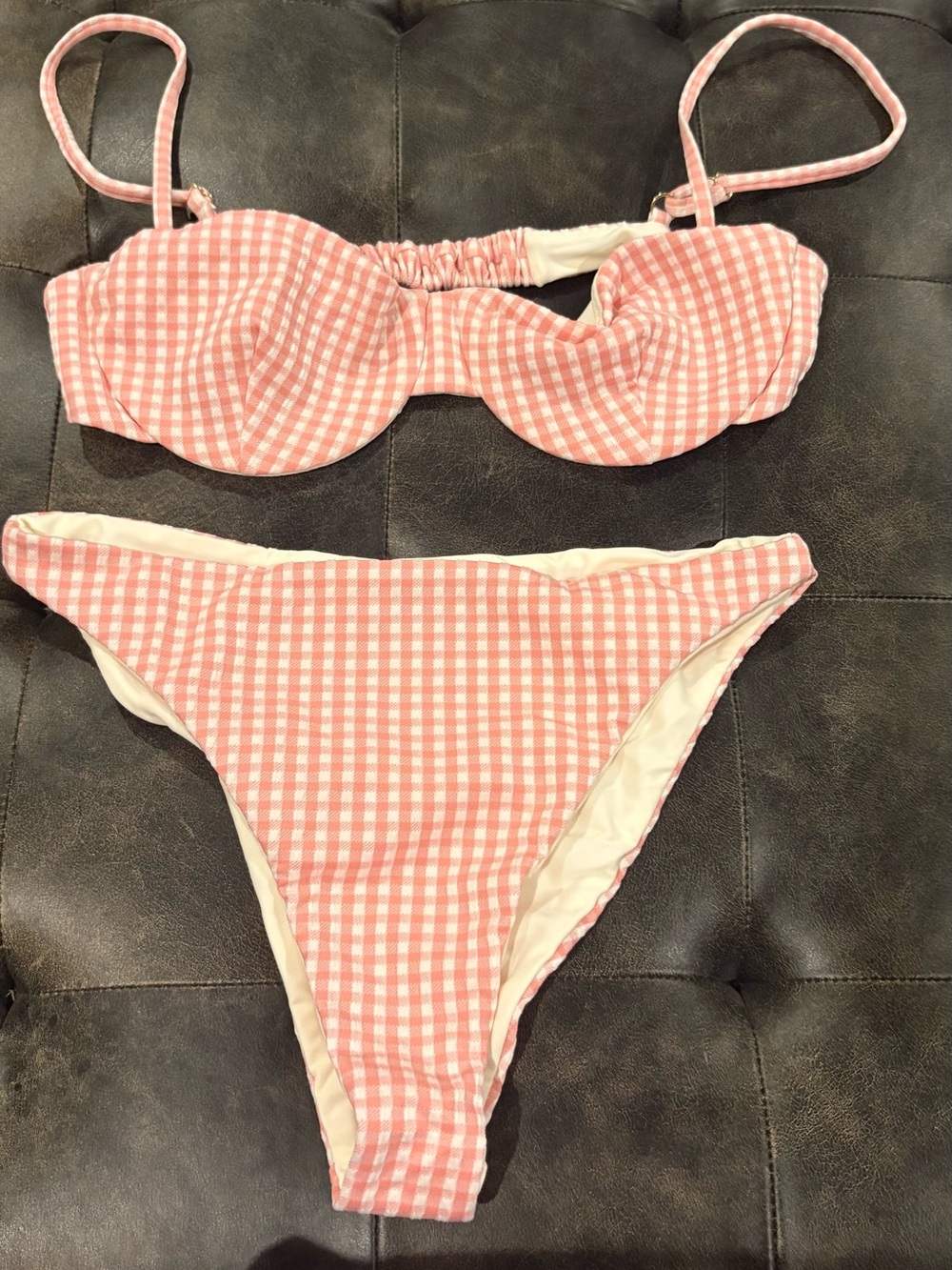 Pink Gingham Bikini Set